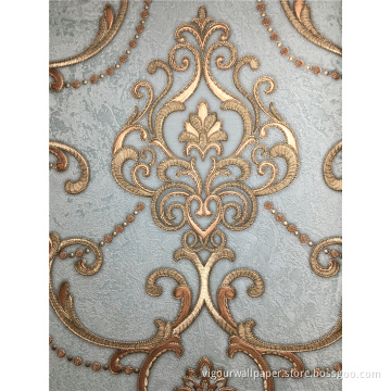 PVC Vinyl Home Decoration Damask Wallpaper